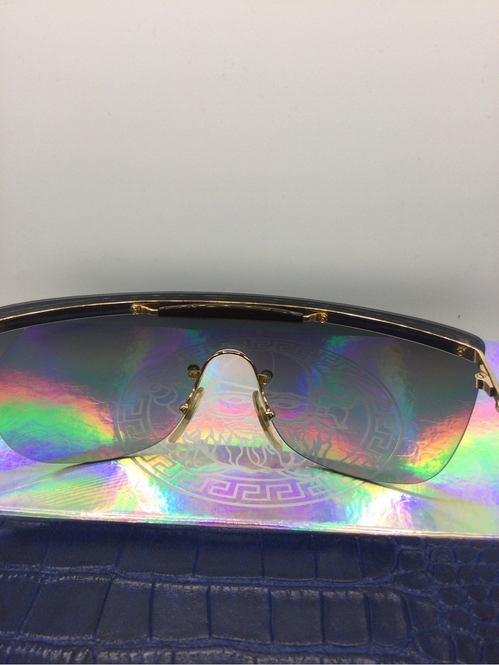 PLAYBOY Gold Frame Sunglasses with Iridescent Lenses